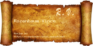 Rozenbaum Vince névjegykártya